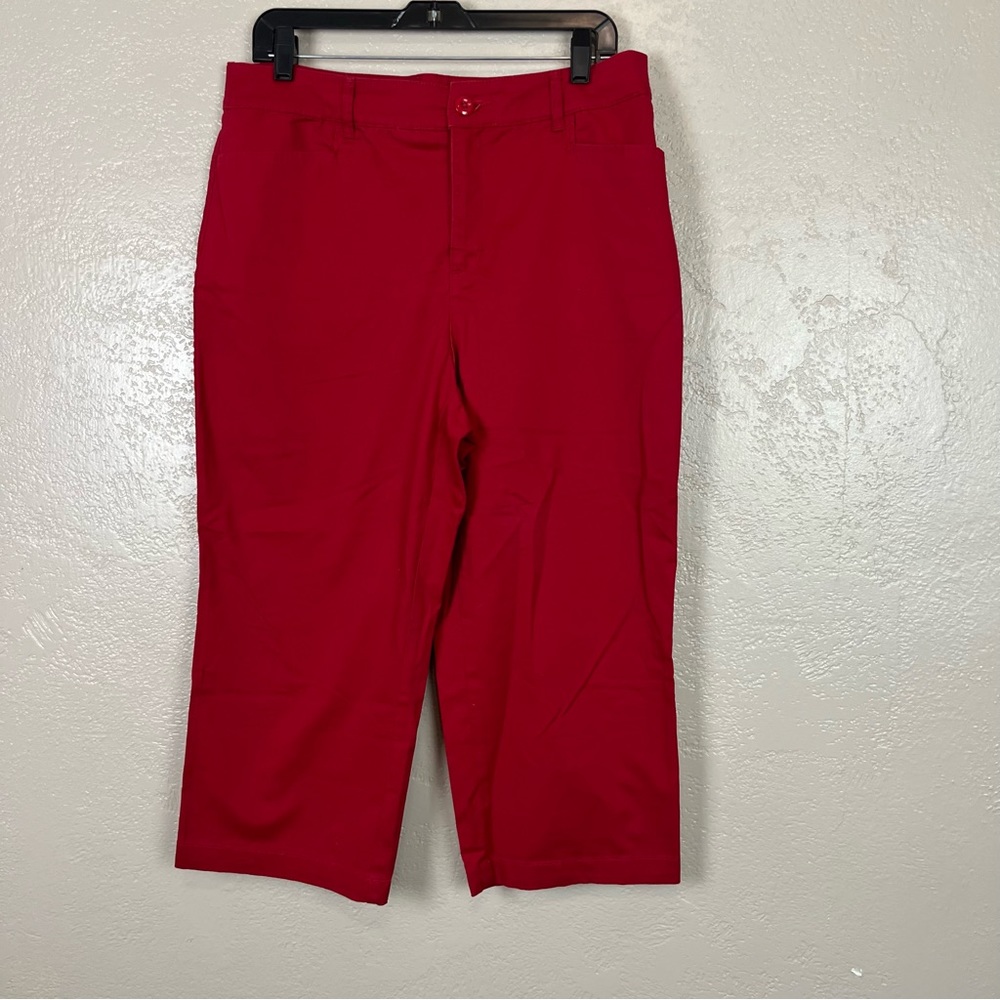 5 for $30 Croft & barrow women classic fit stretch‎ cropped red pants size 12